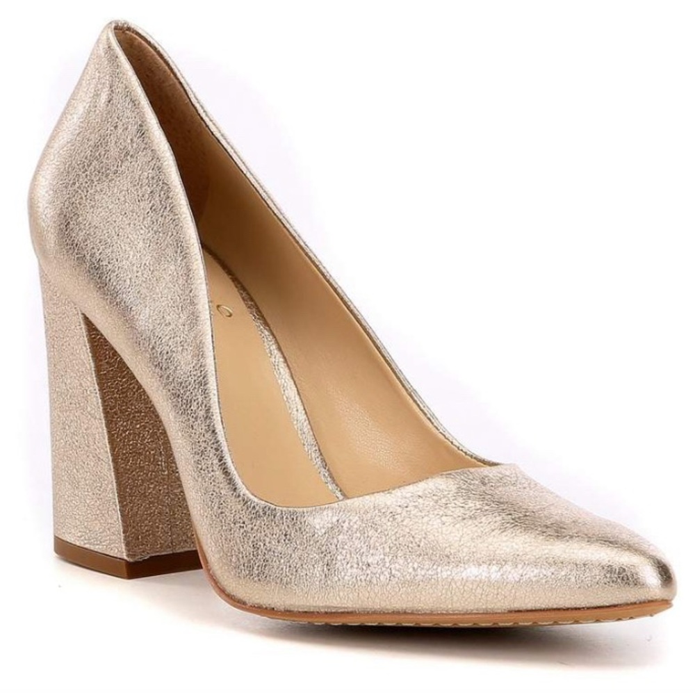 ISO Vince Camuto Talise Leather Block Heel Pumps